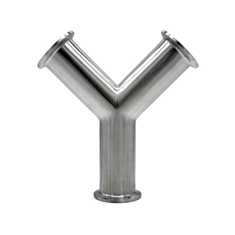 2.000" OD 16ga Tri-Clamp True Wye - (28BMP) - Polished OD/ID - 316L Stainless