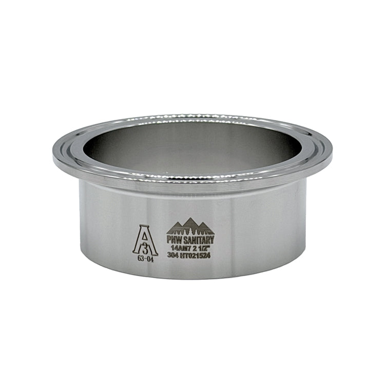 2.500" Tri-Clamp Long Weld Ferrule - (14AM7) - 316L Stainless