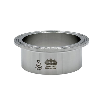 2.500" Tri-Clamp Long Weld Ferrule - (14AM7) - 316L Stainless