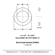 1.000" Bevel Seat Gasket - (40BS-B) - Buna, Black