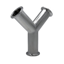 3.000" OD 16ga Tri-Clamp True Wye - (28BMP) - Polished OD/ID - 304 Stainless