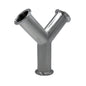 2.000" OD 16ga Tri-Clamp True Wye - (28BMP) - Polished OD/ID - 304 Stainless
