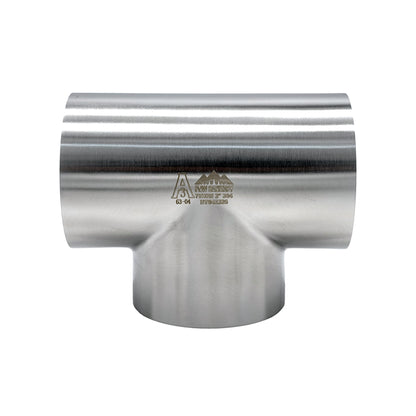 4.000" OD 16ga Short Tee Butt-Weld - (7WWW) - Polished OD/ID - 316L Stainless