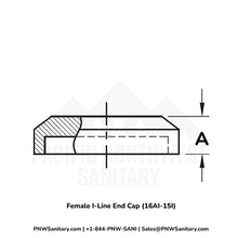 1.000" Female I-Line End Cap - (16AI-15I) - 304 Stainless