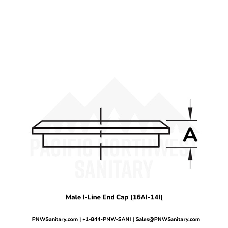 2.000" Male I-Line End Cap - (16AI-14I) - 316L Stainless