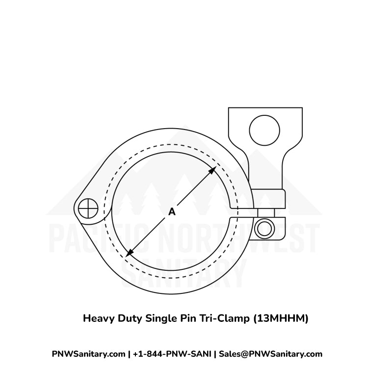 0.500" & 0.750" Heavy Duty Single Pin Clamp - (13MHHM) - 304 Stainless