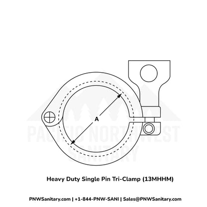 0.500" & 0.750" Heavy Duty Single Pin Clamp - (13MHHM) - 304 Stainless